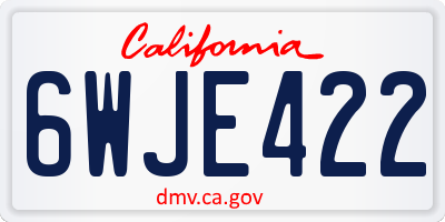 CA license plate 6WJE422