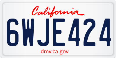 CA license plate 6WJE424