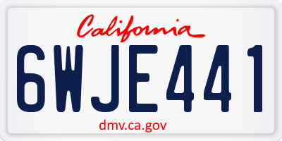 CA license plate 6WJE441