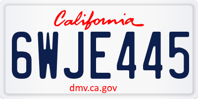 CA license plate 6WJE445
