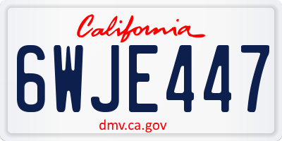 CA license plate 6WJE447