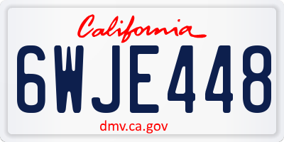 CA license plate 6WJE448