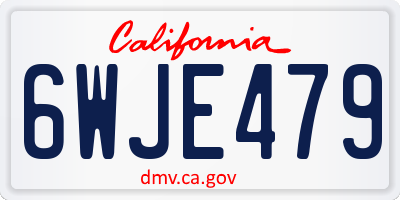 CA license plate 6WJE479