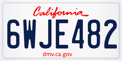 CA license plate 6WJE482