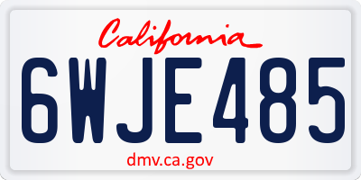 CA license plate 6WJE485
