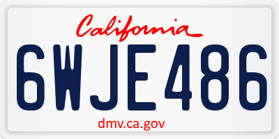 CA license plate 6WJE486