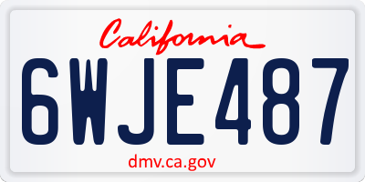 CA license plate 6WJE487