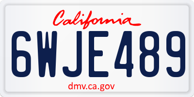 CA license plate 6WJE489