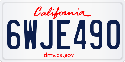 CA license plate 6WJE490