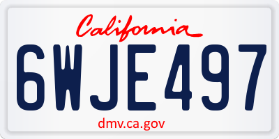 CA license plate 6WJE497