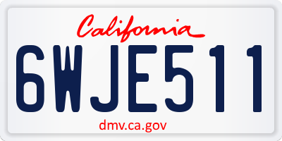 CA license plate 6WJE511