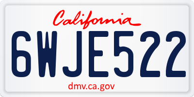 CA license plate 6WJE522