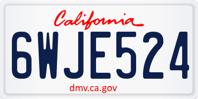 CA license plate 6WJE524