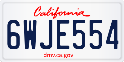 CA license plate 6WJE554
