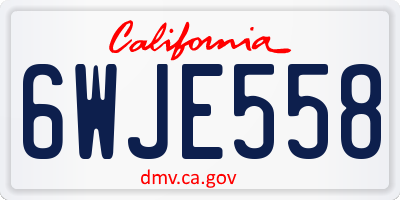 CA license plate 6WJE558