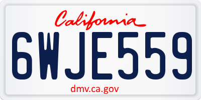 CA license plate 6WJE559
