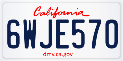 CA license plate 6WJE570