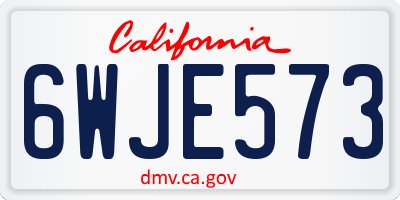 CA license plate 6WJE573