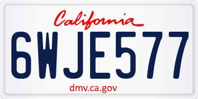 CA license plate 6WJE577
