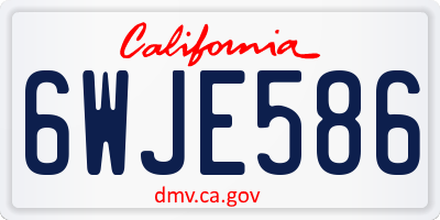 CA license plate 6WJE586