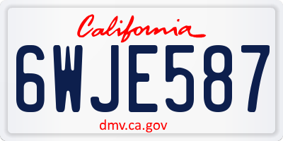 CA license plate 6WJE587