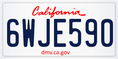 CA license plate 6WJE590