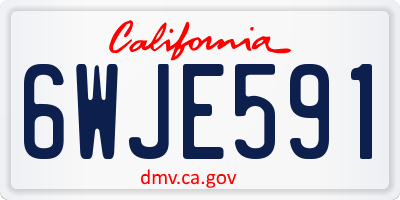 CA license plate 6WJE591