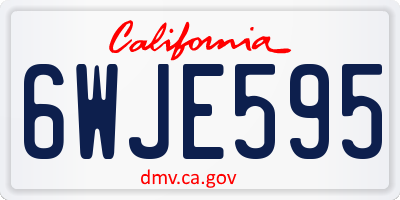 CA license plate 6WJE595