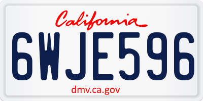 CA license plate 6WJE596