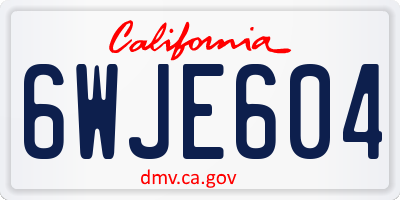 CA license plate 6WJE604