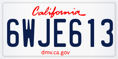 CA license plate 6WJE613