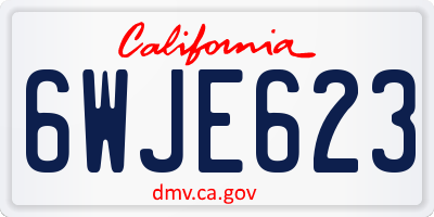 CA license plate 6WJE623
