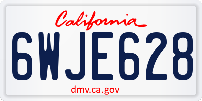 CA license plate 6WJE628