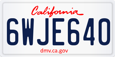 CA license plate 6WJE640