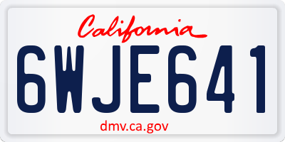 CA license plate 6WJE641