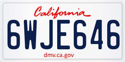 CA license plate 6WJE646