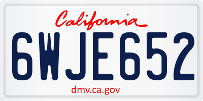 CA license plate 6WJE652