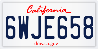 CA license plate 6WJE658