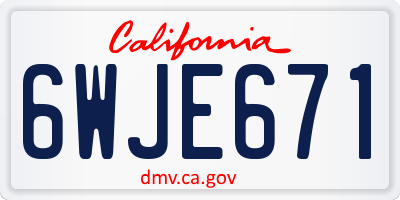CA license plate 6WJE671