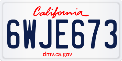 CA license plate 6WJE673