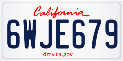 CA license plate 6WJE679