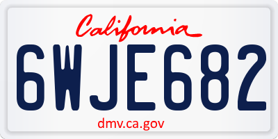 CA license plate 6WJE682