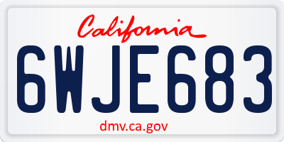 CA license plate 6WJE683
