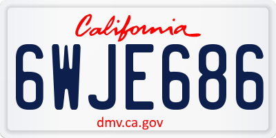 CA license plate 6WJE686