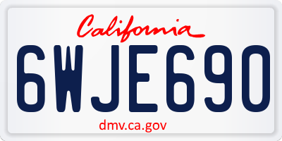 CA license plate 6WJE690