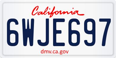 CA license plate 6WJE697