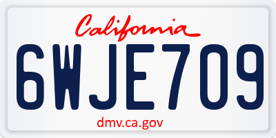 CA license plate 6WJE709