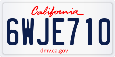 CA license plate 6WJE710