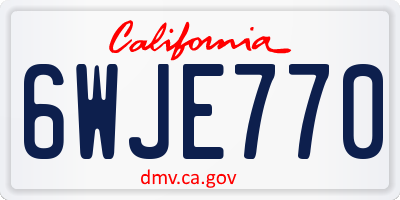 CA license plate 6WJE770