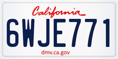 CA license plate 6WJE771